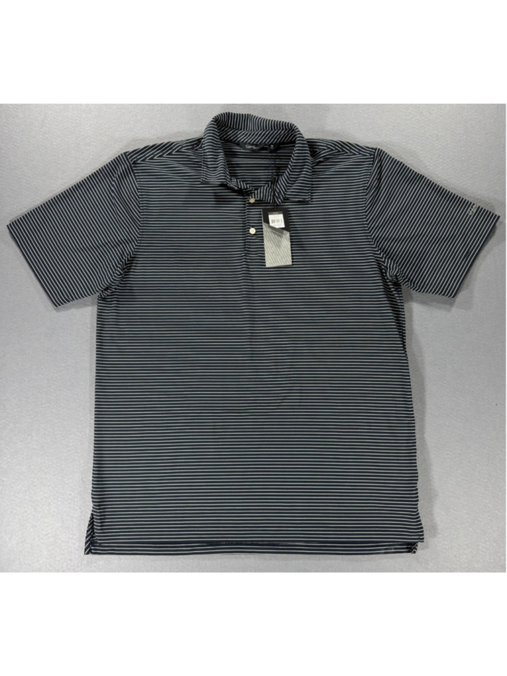 Walter Hagan Mens Navy Striped Polo Size Medium New With Tags Original Price $55